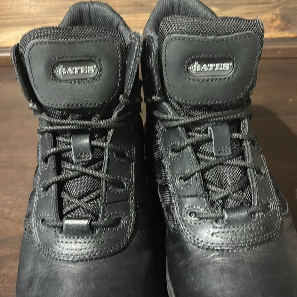 Bates Black Military Tactical Ankle Leather Work Boots Unisex M9 W10.5